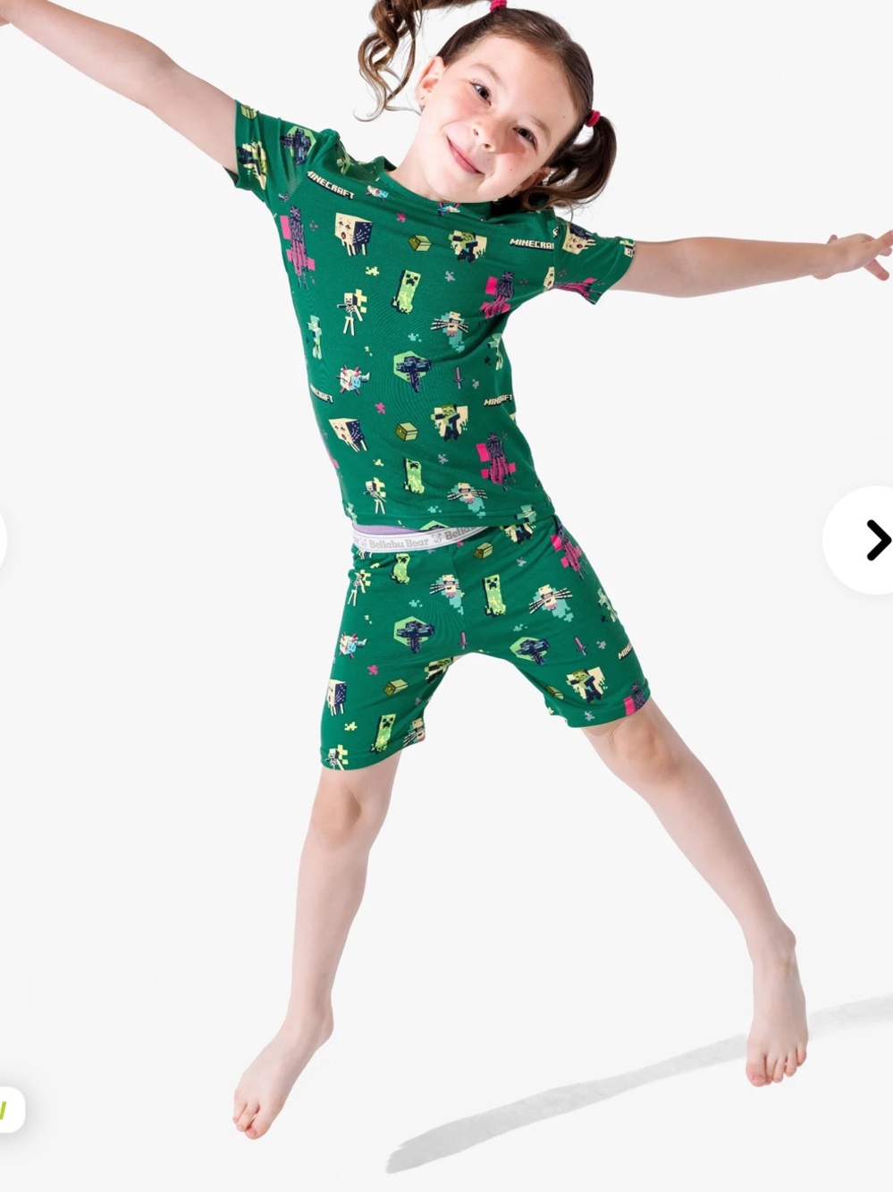 Bellabu Bear Minecraft: Midnight Mobs Bamboo Kids Pajama Short Set